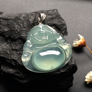 （超值推荐）冰种晴水玉佛挂件（金扣）