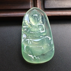 （超值推荐）冰玻种晴水飘花宝宝佛挂件