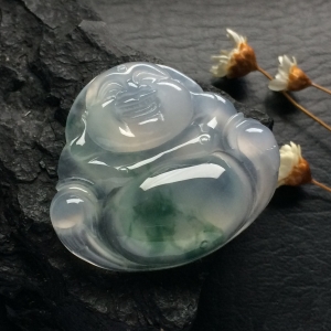 （超值推荐）冰种飘花玉佛挂件