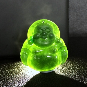 (超值推荐)糯冰种蓝水佛公挂件