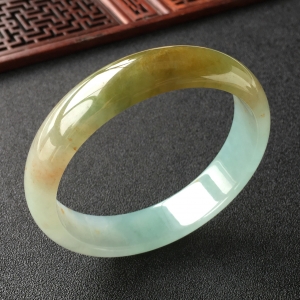 (超值推荐)糯冰种晴水褐黄翡手镯(60.5mm)