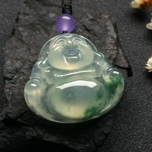 （超值推荐）冰种飘花玉佛挂件