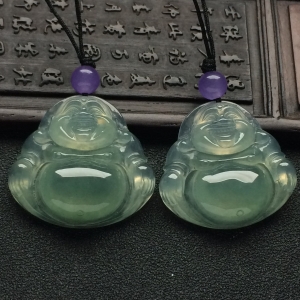 （超值推荐）冰种晴水玉佛挂件（一对）