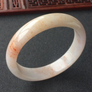 (超值推荐)糯冰种飘红花手镯(57.7mm)