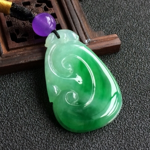 (超值推荐)糯冰种飘翠如意挂件