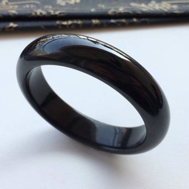 (超值推荐)细糯种墨翠手镯(53.1mm)