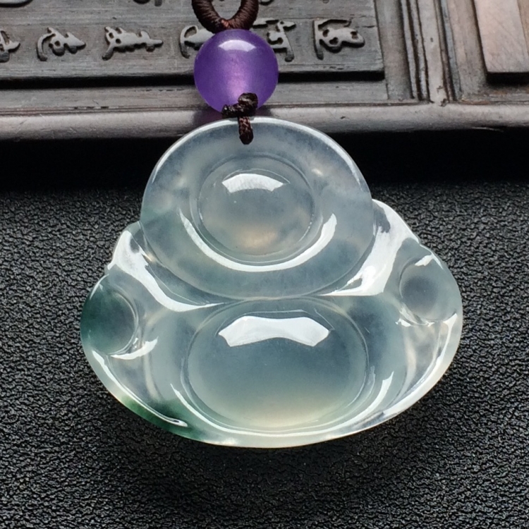 （超值推荐）冰种飘花玉佛挂件