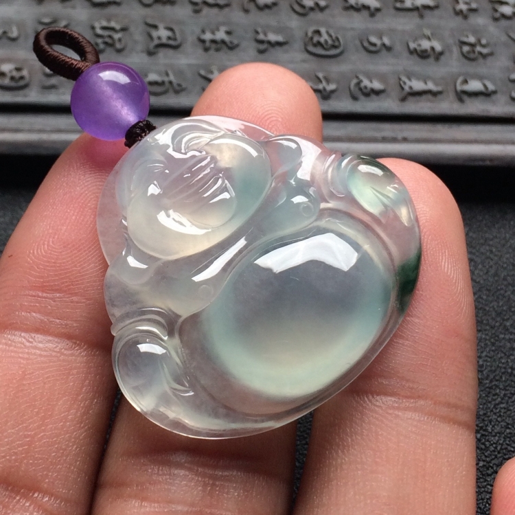 （超值推荐）冰种飘花玉佛挂件