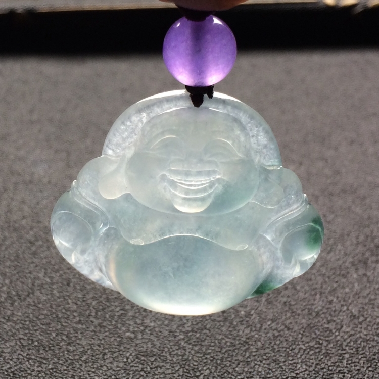 （超值推荐）冰种飘花玉佛挂件