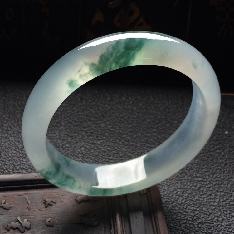 （超值推荐）冰种飘花手镯（54.5mm）