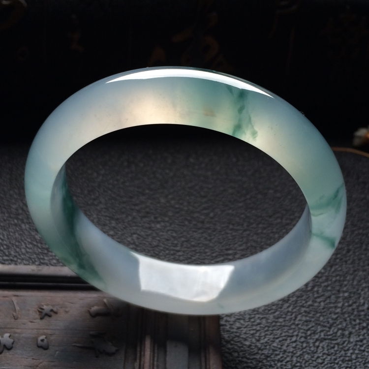 （超值推荐）冰种飘花手镯（54.5mm）