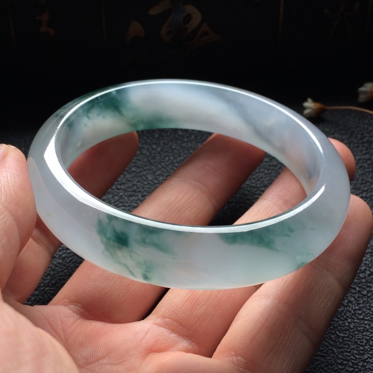 （超值推荐）冰种飘花手镯（54.5mm）