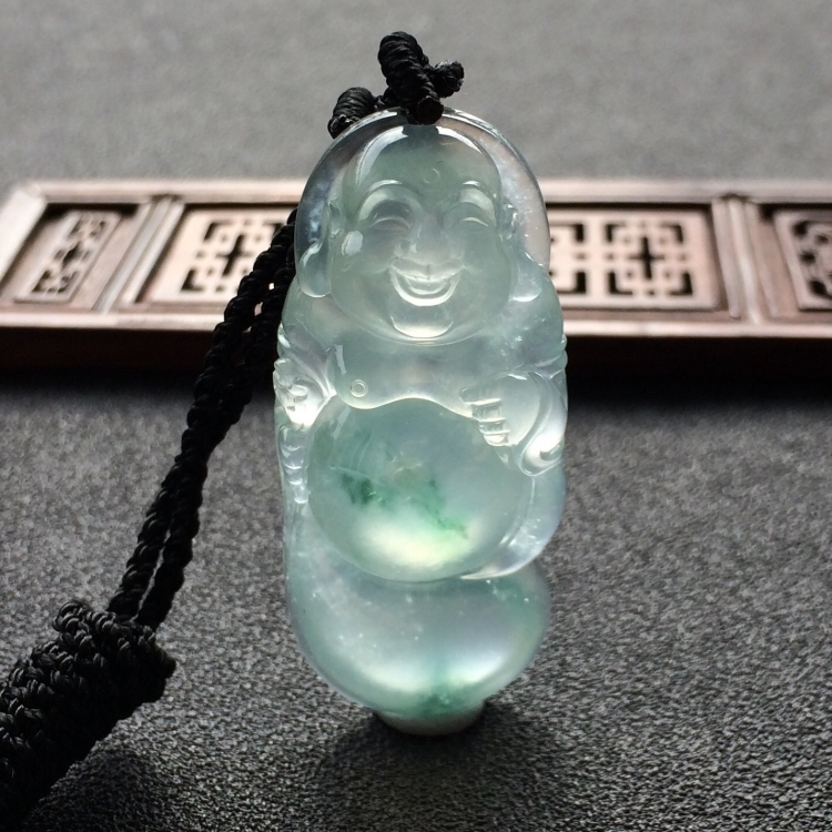 (超值推荐)冰种飘花布袋佛挂件