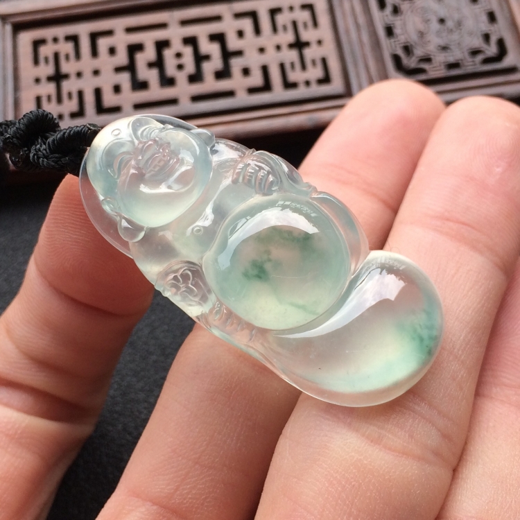 (超值推荐)冰种飘花布袋佛挂件