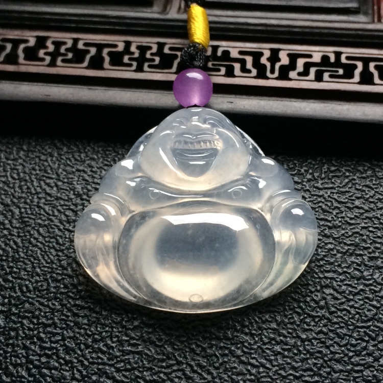 （超值推荐）冰种无色玉佛挂件