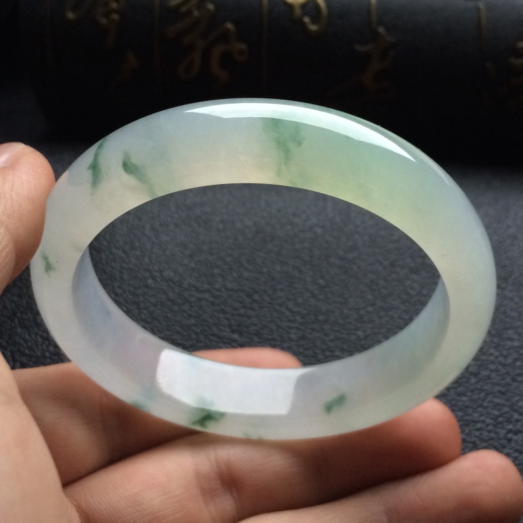 （超值推荐）冰种飘花手镯（54.3mm）