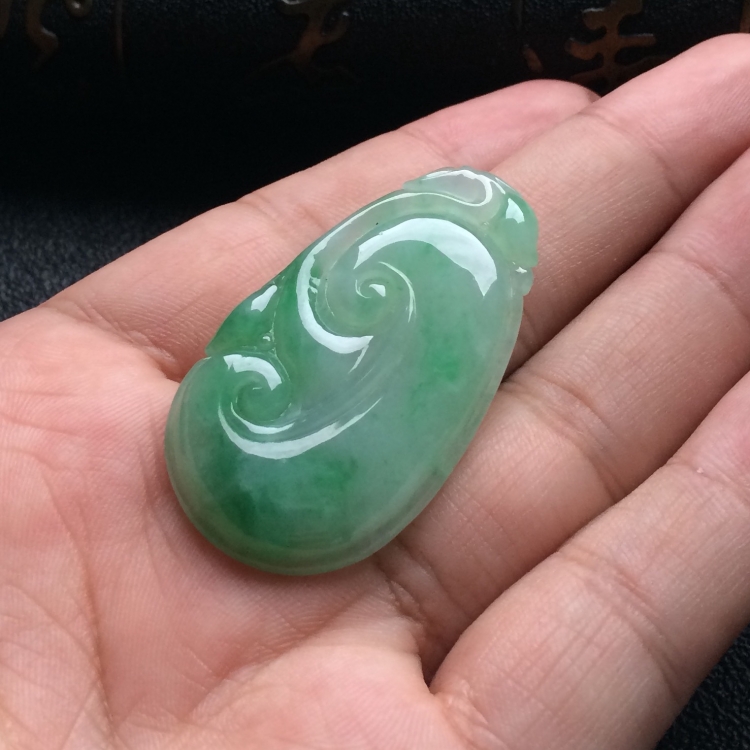 （超值推荐）糯冰种飘翠如意挂件