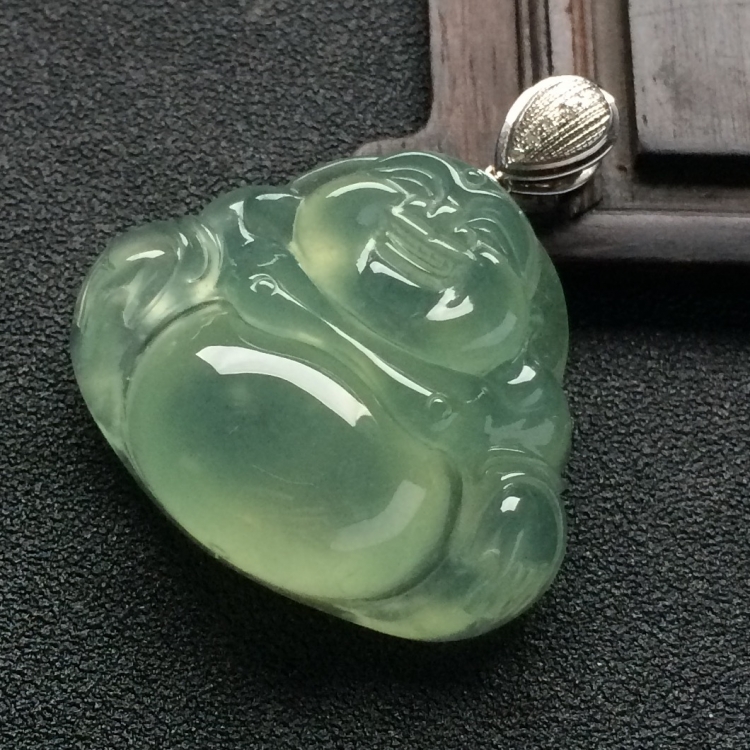 （超值推荐）冰种晴水玉佛挂件（金扣）