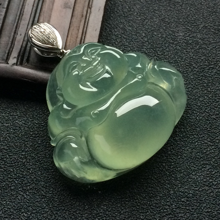 （超值推荐）冰种晴水玉佛挂件（金扣）