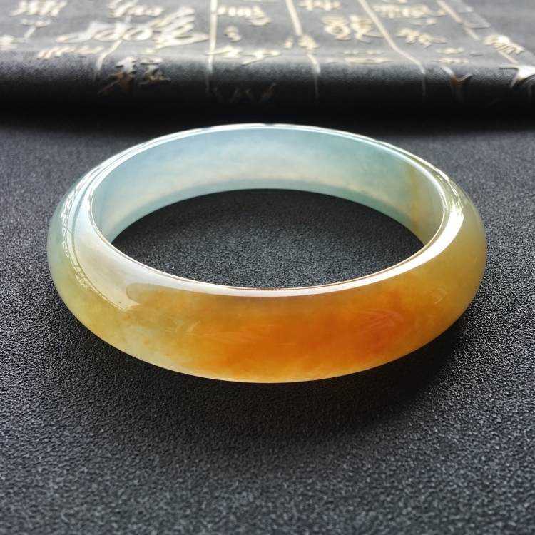 (超值推荐)冰种红黄翡手镯(57.8mm)