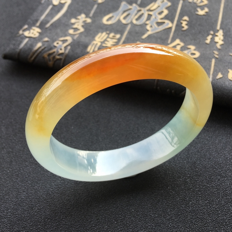 (超值推荐)冰种红黄翡手镯(57.8mm)