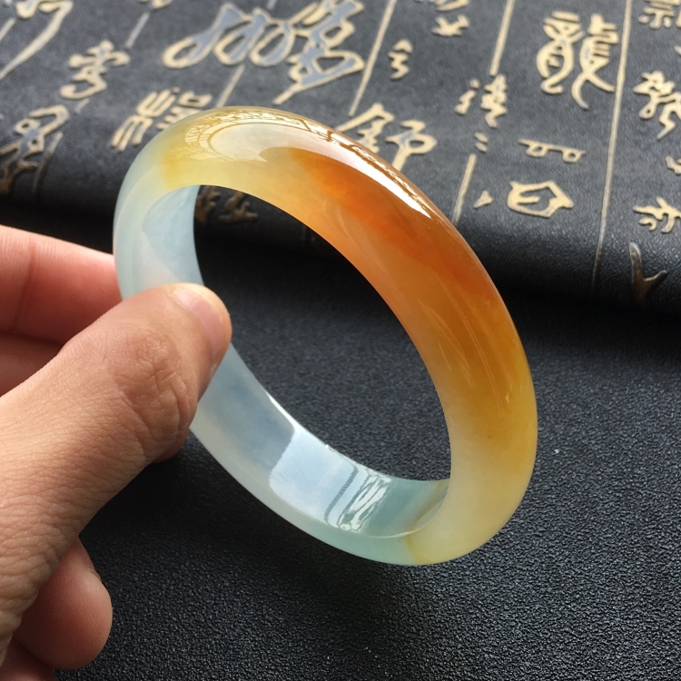 (超值推荐)冰种红黄翡手镯(57.8mm)