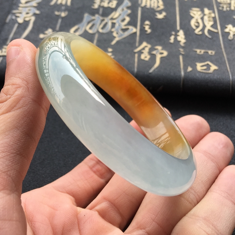 (超值推荐)冰种红黄翡手镯(57.8mm)