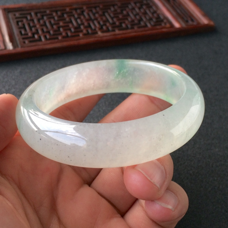 (超值推荐)冰种飘花手镯(54.8mm)