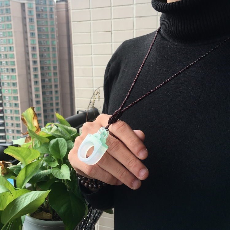 (超值推荐)冰种飘花仿古活环指环/挂件