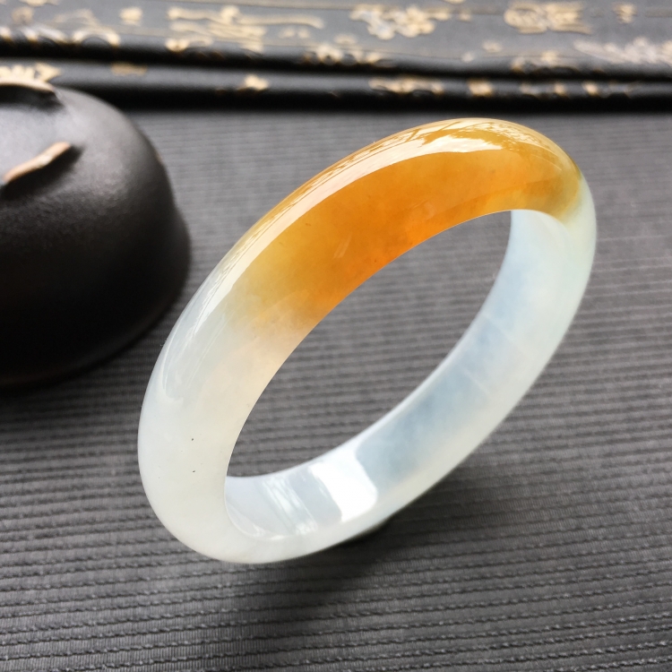 (超值推荐)冰种褐黄翡手镯(55.2mm)