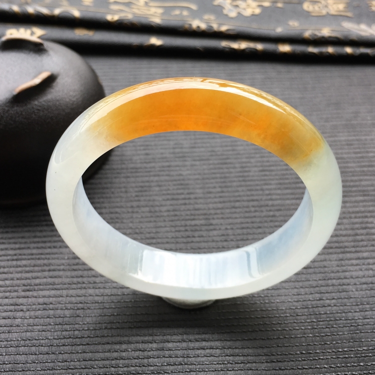 (超值推荐)冰种褐黄翡手镯(55.2mm)
