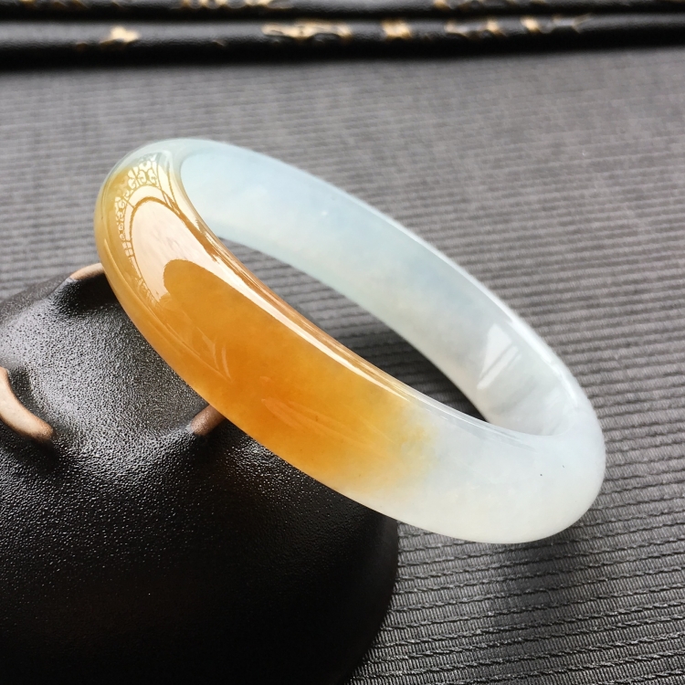 (超值推荐)冰种褐黄翡手镯(55.2mm)