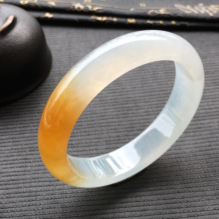 (超值推荐)冰种褐黄翡手镯(55.2mm)