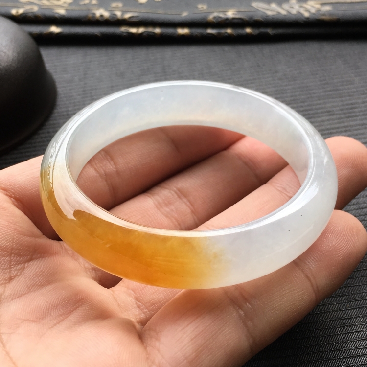 (超值推荐)冰种褐黄翡手镯(55.2mm)