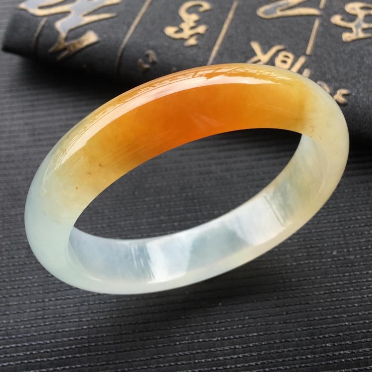 (超值推荐)冰种褐黄翡手镯(56.3mm)
