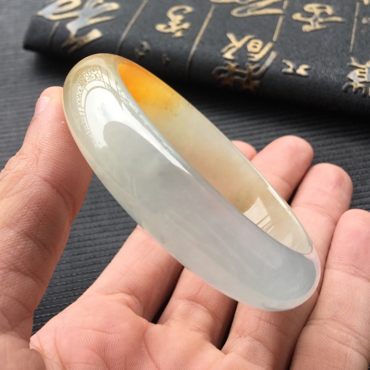 (超值推荐)冰种褐黄翡手镯(56.3mm)