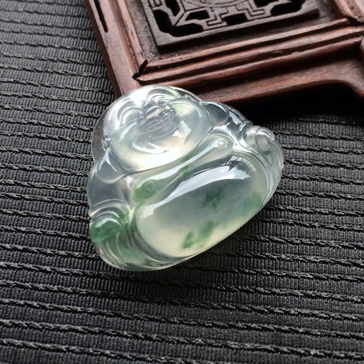 (超值推荐)冰种飘花玉佛挂件