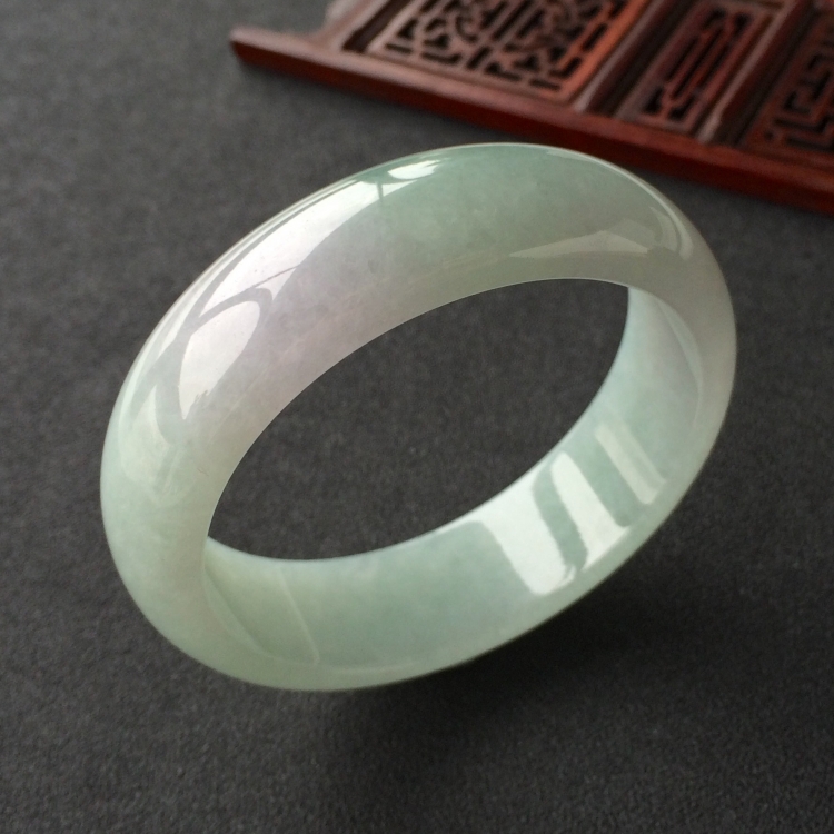 (超值推荐)糯冰种晴水飘花手镯(58.1mm)