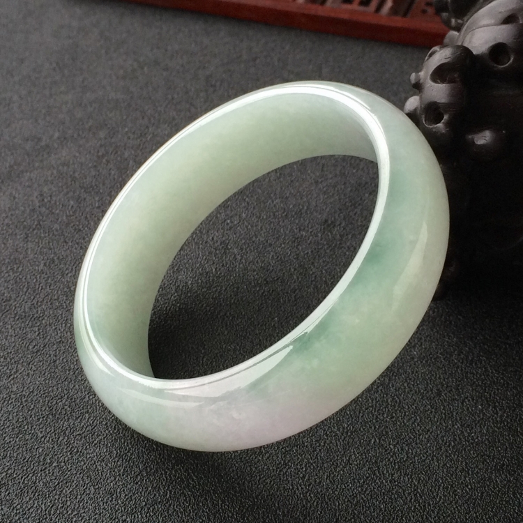 (超值推荐)糯冰种晴水飘花手镯(58.1mm)