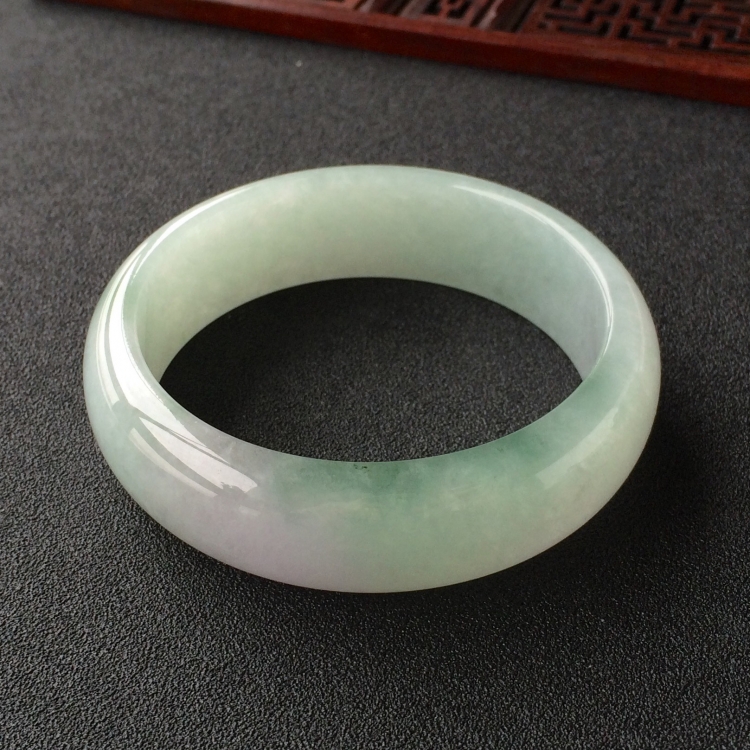 (超值推荐)糯冰种晴水飘花手镯(58.1mm)