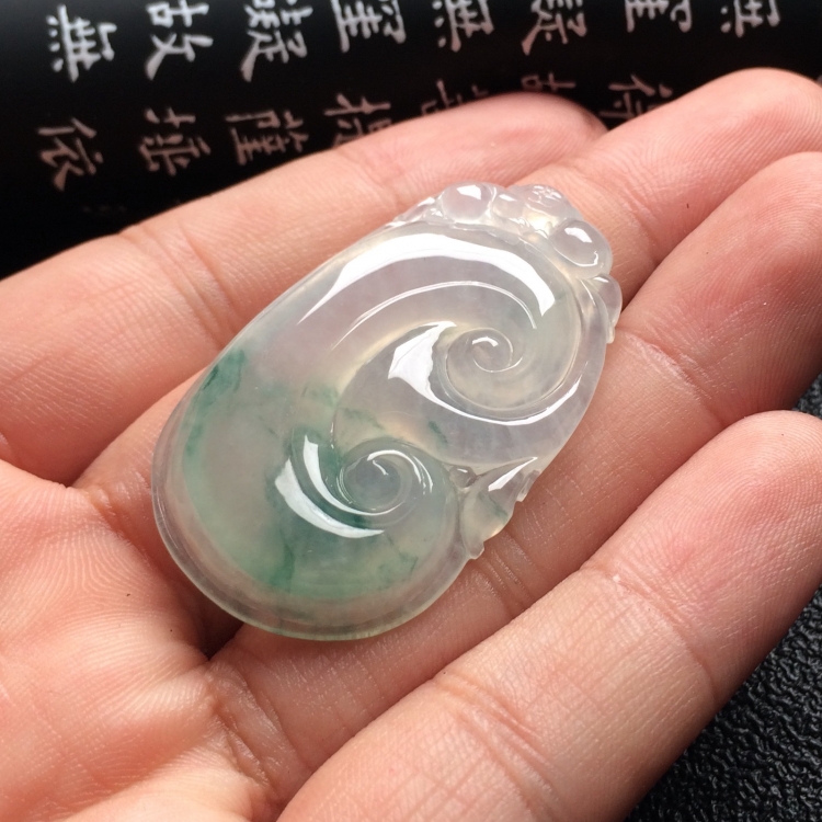 （超值推荐）冰种飘花如意挂件