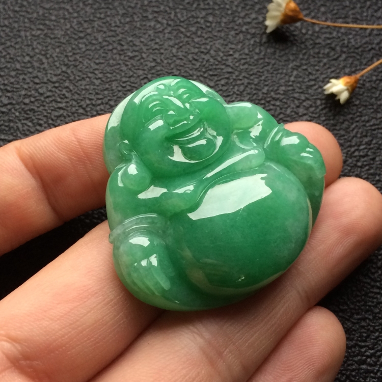 （超值推荐）糯冰种豆色玉佛挂件