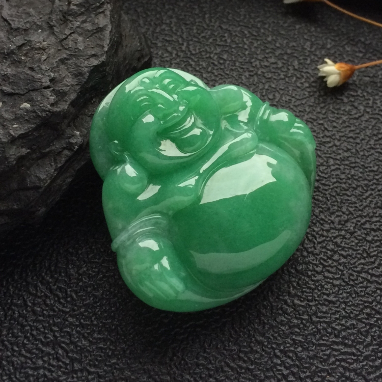 （超值推荐）糯冰种豆色玉佛挂件