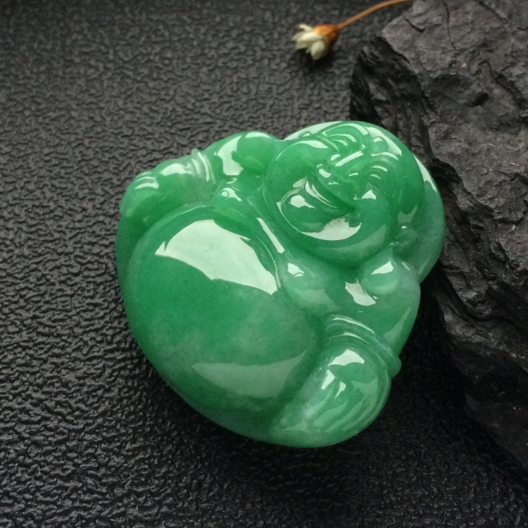 （超值推荐）糯冰种豆色玉佛挂件