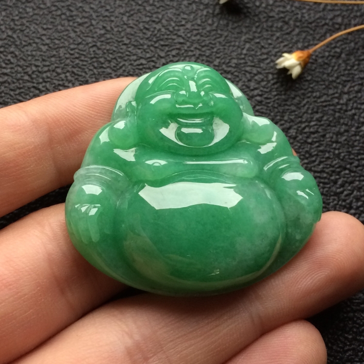 （超值推荐）糯冰种豆色玉佛挂件