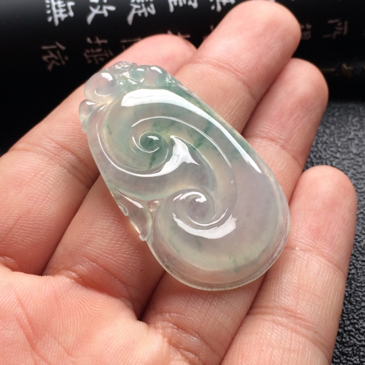（超值推荐）冰种飘花如意挂件