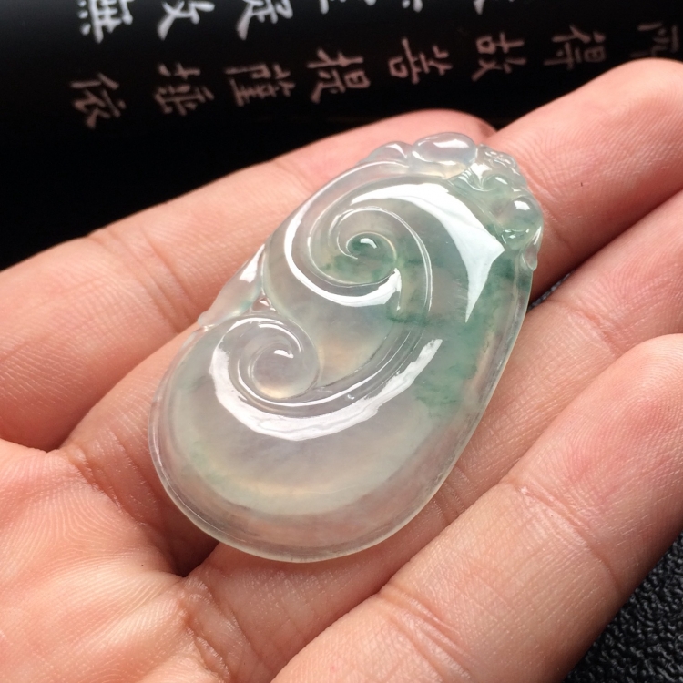 （超值推荐）冰种飘花如意挂件