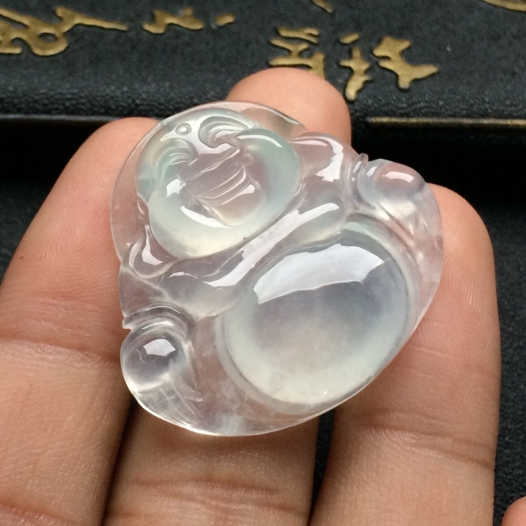 （超值推荐）冰种略飘花玉佛挂件