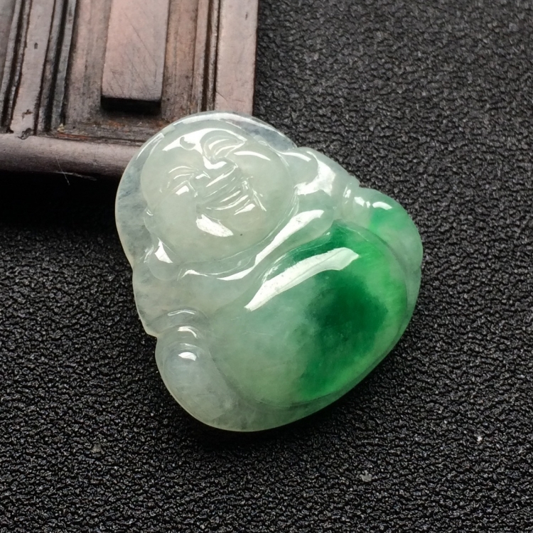 （超值推荐）糯冰种飘翠玉佛挂件