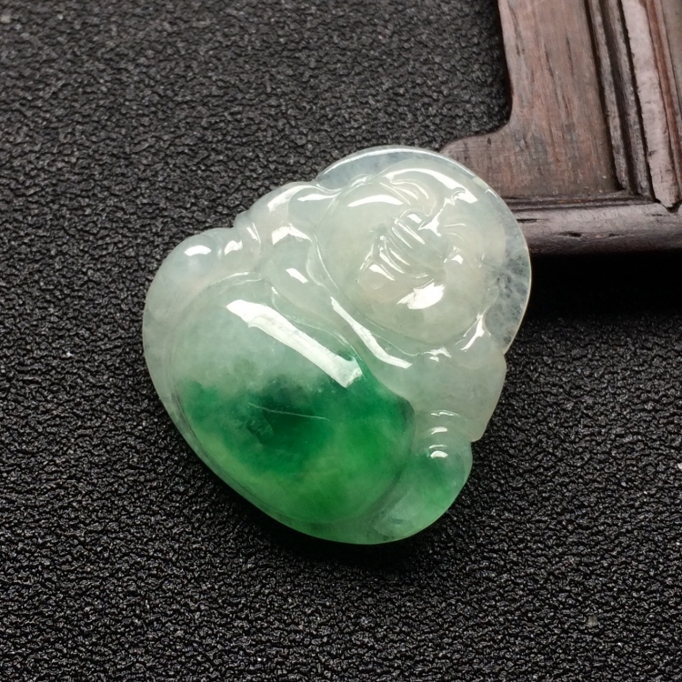 （超值推荐）糯冰种飘翠玉佛挂件